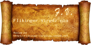 Flikinger Virgínia névjegykártya